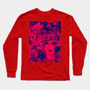 RED ART DECO FLAPPER COLLAGE Long Sleeve T-Shirt